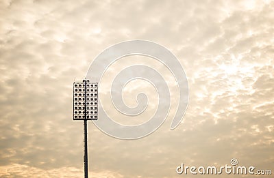 Stadium lights in warm tone Stock Photo