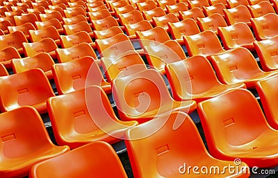 Stadium plastic seats Stock Photo