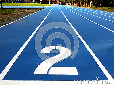 Stadium runway or athlete's track start number Stock Photo