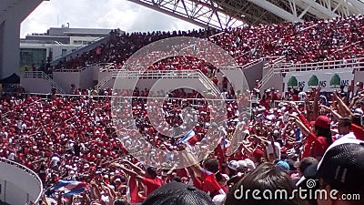 The stadium stained red, National Stadium, Costa Rica Pura vida Editorial Stock Photo