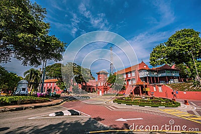 Stadthuys building view at banda hilir in malacca city Editorial Stock Photo