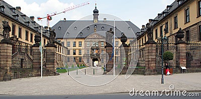 Stadtschloss, 18th-century Baroque palace, Cour d'Honneur facade, Fulda, Germany Stock Photo