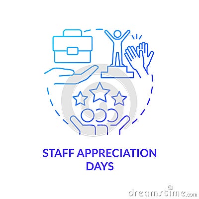 Staff appreciation days blue gradient concept icon Vector Illustration