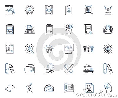 Staff and employees line icons collection. Team, Workforce, Colleagues, Staff, Personnel, Co-workers, Associates vector Vector Illustration