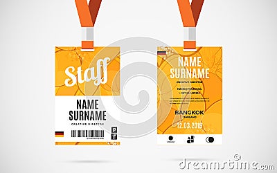 Staff id card set vector design illustration Vector Illustration