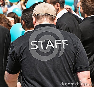 Staff member of an event Editorial Stock Photo