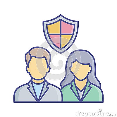 Staff security Vector Icon which can easily modify or edit Vector Illustration