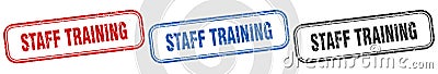 staff training square isolated sign set. staff training stamp. Vector Illustration