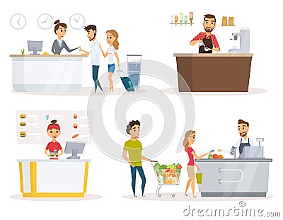 Staff vector set Vector Illustration