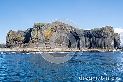 Staffa Island viewed from sea Stock Photo
