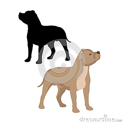 staffordshire bull terrier vector illustration style flat black Vector Illustration