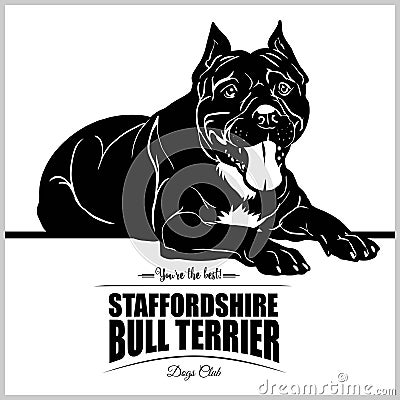 Staffordshire Bull Terrier - vector illustration for t-shirt, logo and template badges Vector Illustration