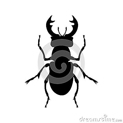 Stag beetle silhouette Vector Illustration