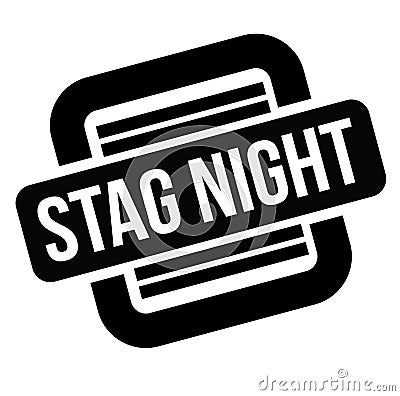 Stag night black stamp Vector Illustration