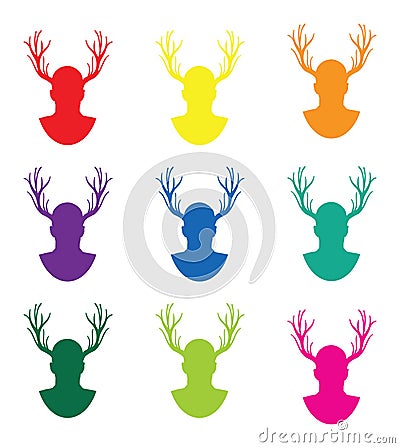 Stag night Vector Illustration