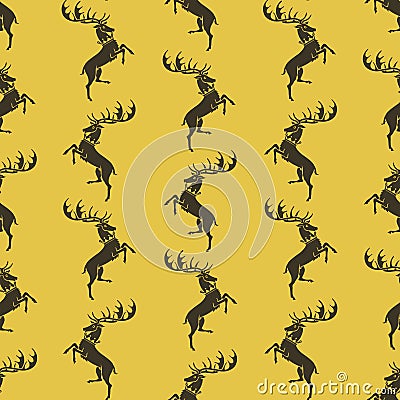 Stag noble. Seamless pattern. Vector Illustration