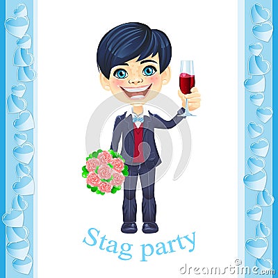 Stag party invitation Vector Illustration