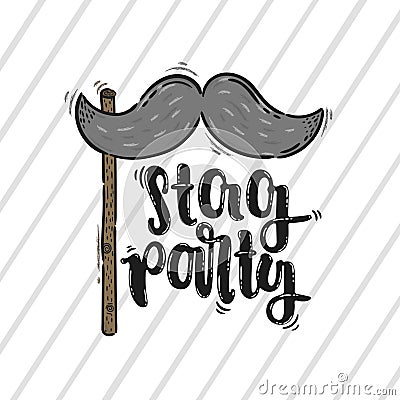 Stag party lettering Vector Illustration