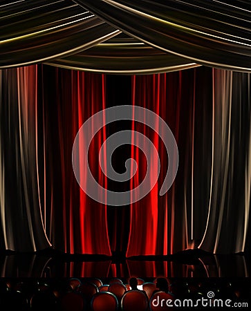 Stage with audience Stock Photo