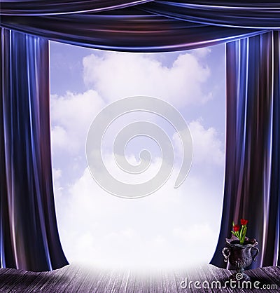 Stage curtains Stock Photo