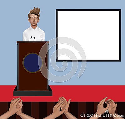 Stage Fright Nervous Moment Illustration Stock Photo