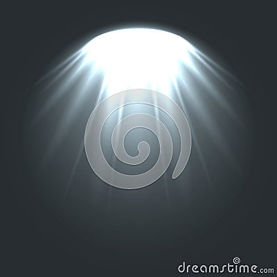 Stage ies lights with smoky effect background. Vector Illustration