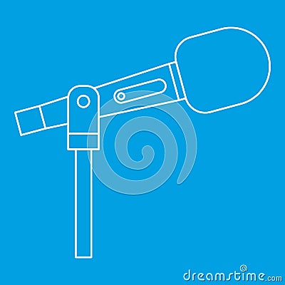 Stage microphone icon, outline style Vector Illustration