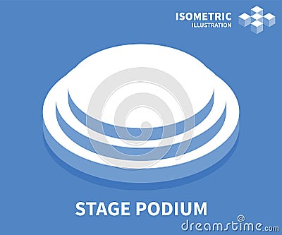 Stage podium icon. Isometric template for web design in flat 3D style. Vector illustration Vector Illustration