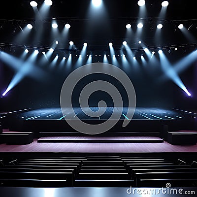 Stage for preparing concerts Black tone exhibition Stock Photo