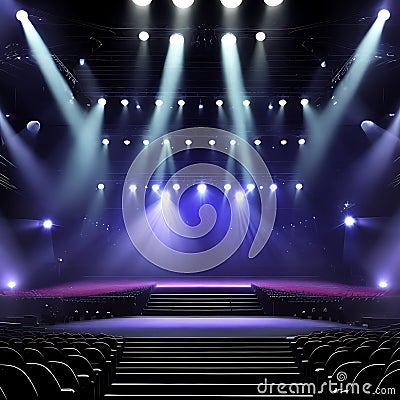 Stage for preparing concerts Black tone exhibition Stock Photo