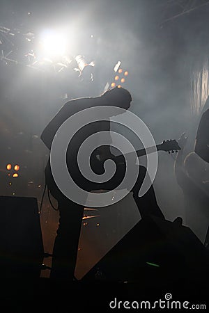 On Stage Rock Star silhouette Stock Photo