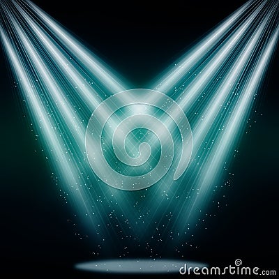 Stage sparkling spotlight blue Stock Photo