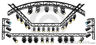 Stage spotlight on truss Vector Illustration