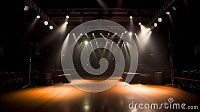 Stage with spotlights Stock Photo