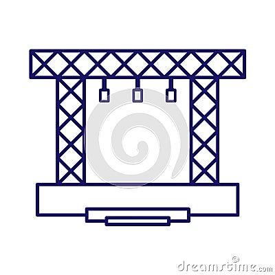 Stage vector constructions icon. Concert modern scene line Vector Illustration
