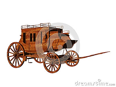 Stagecoach Cartoon Illustration