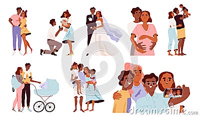 Stages of family development vector concept Vector Illustration