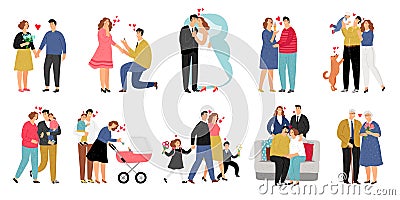 Stages of family illustration Vector Illustration