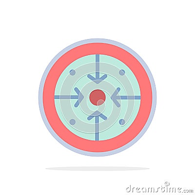 Stages, Goals, Implementation, Operation, Process Abstract Circle Background Flat color Icon Vector Illustration