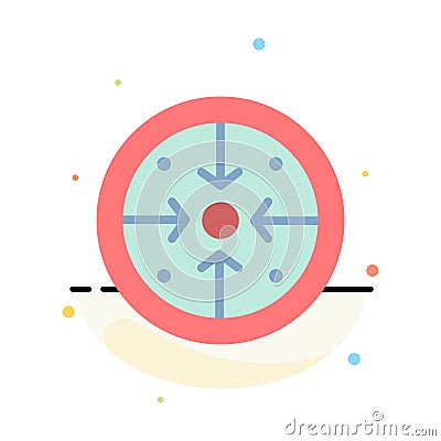 Stages, Goals, Implementation, Operation, Process Abstract Flat Color Icon Template Vector Illustration