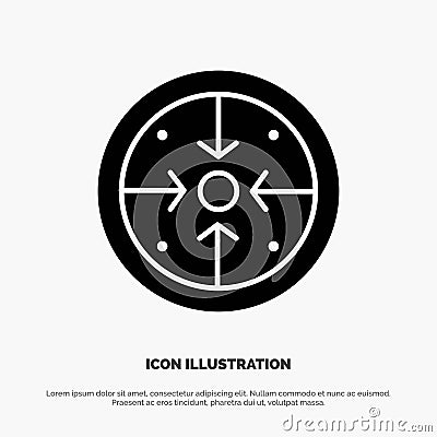 Stages, Goals, Implementation, Operation, Process solid Glyph Icon vector Vector Illustration