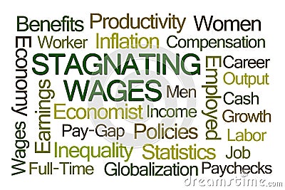Stagnating Wages Word Cloud Stock Photo
