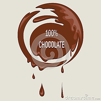 Stain from melted chocolate. Vector Illustration