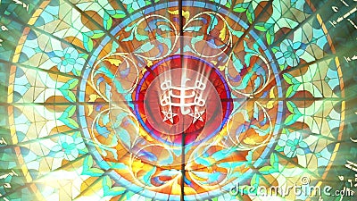 Stained Glass With Kabbalah Tree Symbol Hq 1080p Seamless Loop Stock Footage Video Of David Mystic