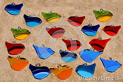 Stained glass birds Stock Photo