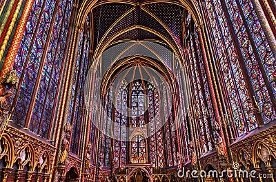 Stained Glass Cathedral Sainte Chapelle Paris France Stock Photo