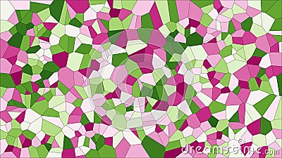 Stained glass colorful voronoi, vector eps abstract. Irregular cells background pattern. 2D Geometric shapes grid texture - Stock Photo