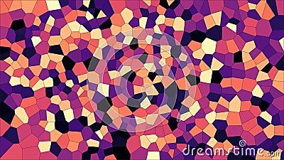 Stained glass colorful voronoi, vector eps abstract. Irregular cells background pattern. 2D Geometric shapes grid texture - Stock Photo