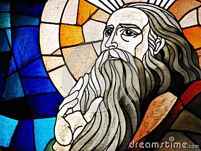 Stained Glass Detail of a Prophet Stock Photo