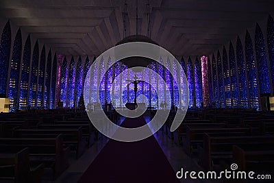 Stained glass in the Dom Bosco Sanctuary Editorial Stock Photo